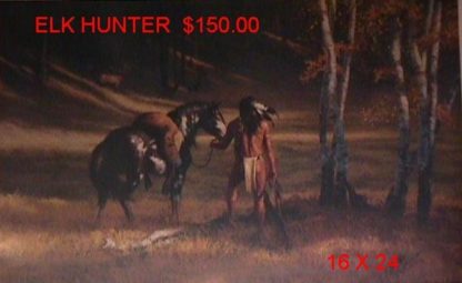 Print- Elk hunter by [ Hermon Adams ]