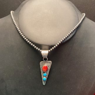 Pendant  Red Jasper and Turquoise
