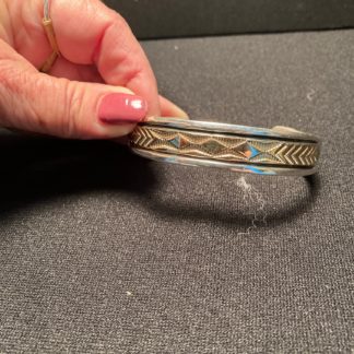 Bracelet Cuff Heavy  Ladies or Mens 14k and Silver