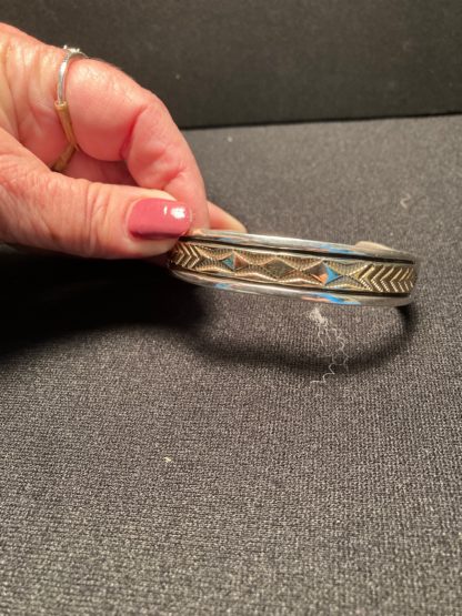Bracelet Cuff Heavy  Ladies or Mens 14k and Silver